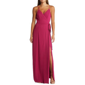 WAYF Angelina Slit Wrap Gown NWT